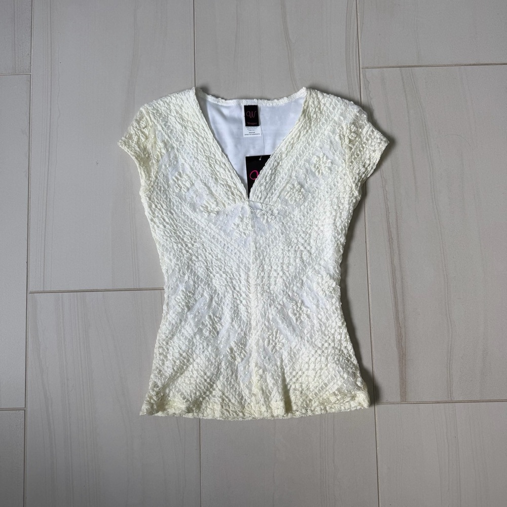 Elegant Cream Textured Women's Top
